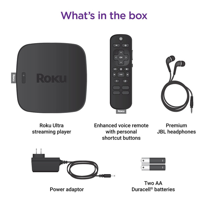 Roku Ultra Streaming Media Player 4K/HD/HDR with Premium JBL Headphones