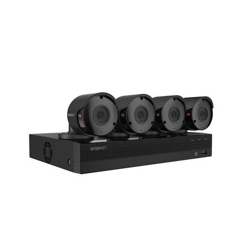 Wisenet 8-Channel 4K Ultra HD DVR Surveillance System with 1TB Hard Drive, 4x Camera 4K Indoor/Outdoor Cameras