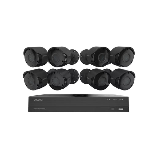 Wisenet 8-Channel 4K Ultra HD DVR Surveillance System with 2TB Hard Drive, 8x Camera 4K Indoor/Outdoor Cameras