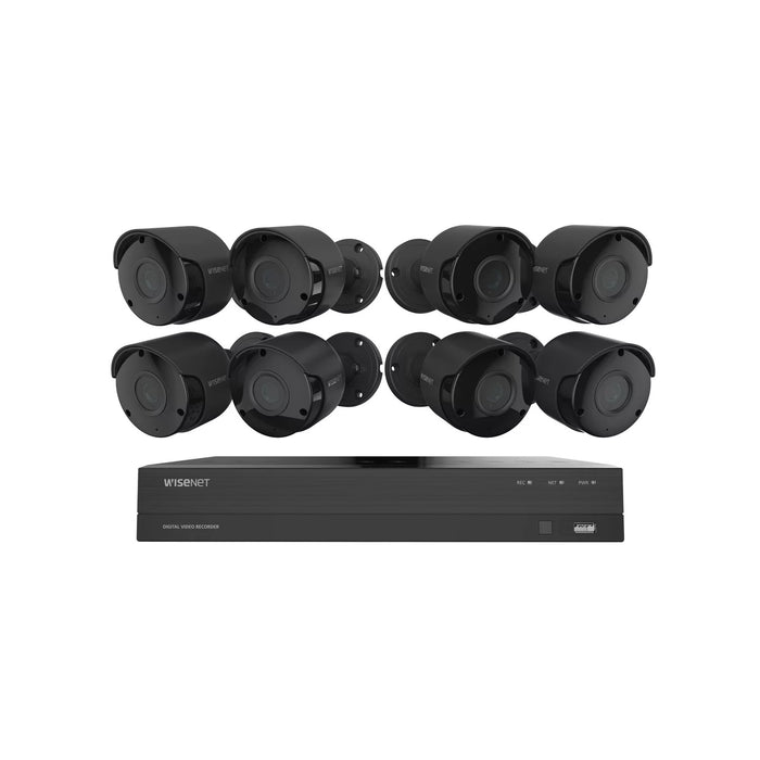 Wisenet 8-Channel 4K Ultra HD DVR Surveillance System with 2TB Hard Drive, 8x Camera 4K Indoor/Outdoor Cameras