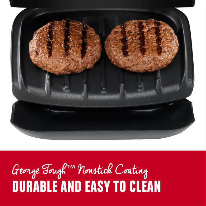 George Foreman 2 Serving Classic Plate Electric Grill and Panini Press