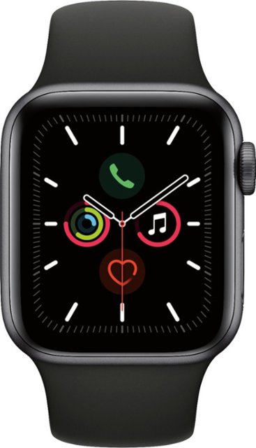 Apple Watch Series 5 (GPS) 40mm Space Gray Aluminum Case with Black Sport Band - Space Gray Aluminum