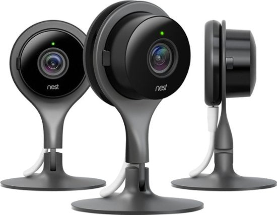 Google - Nest Cam Indoor Security Cameras (3-Pack) - Black