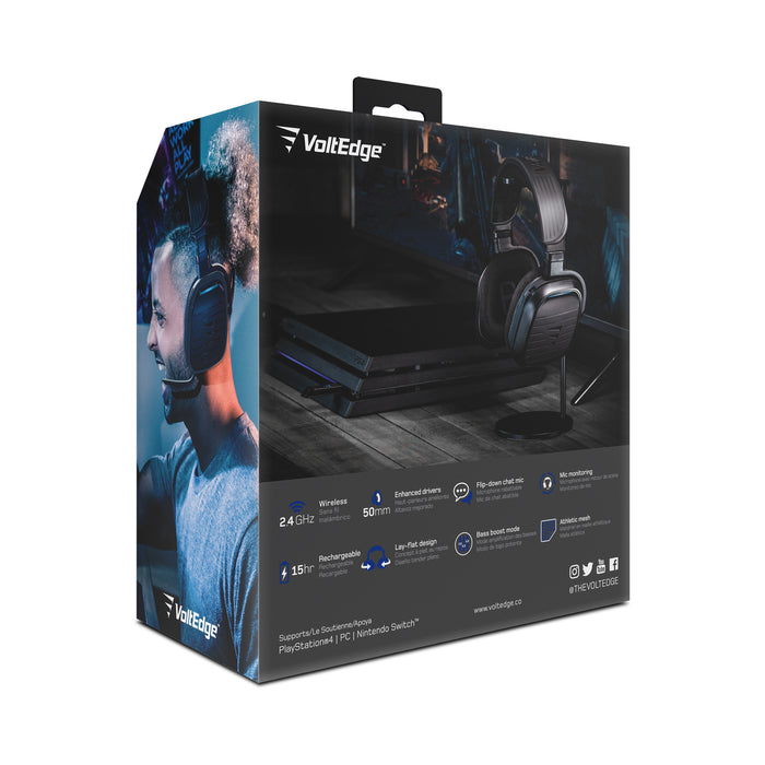 VoltEdge, TX70 Wireless Headset, PlayStation4, Black