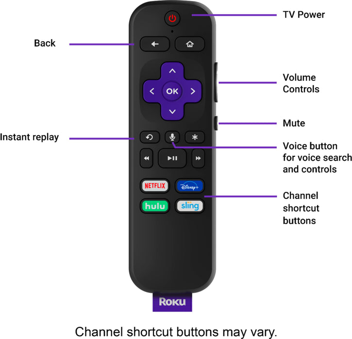 Roku - Streaming Stick+ 4K Streaming Media Player with Voice Remote with TV Controls - Black