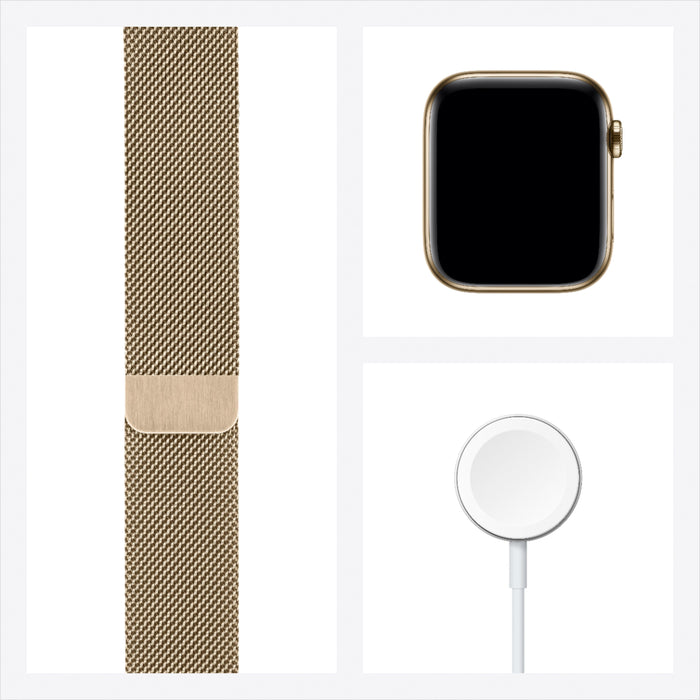 Apple Watch Series 6 (GPS + Cellular) 44mm Gold Stainless Steel Case with Gold Milanese Loop - Gold