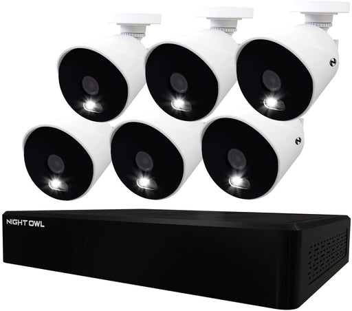 Night Owl Expandable 12 Channel Wired DVR with (6) 4K Ultra HD Wired Spotlight Cameras and 2TB Hard Drive
