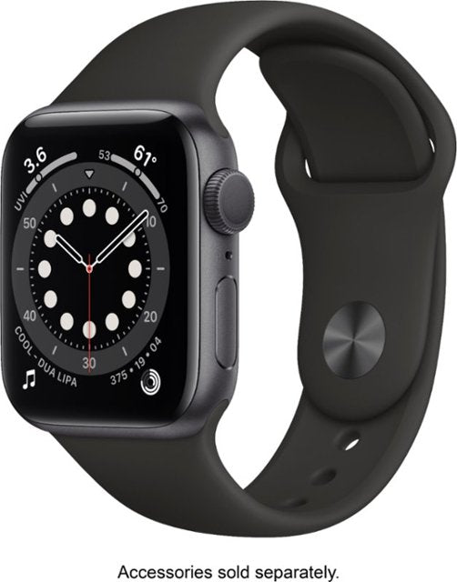 Apple Watch Series 6 (GPS) 40mm Space Gray Aluminum Case with Black Sport Band