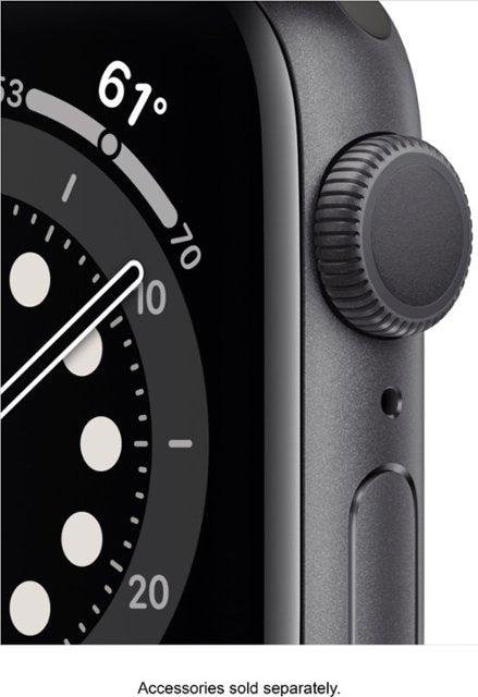Apple Watch Series 6 (GPS) 40mm Space Gray Aluminum Case with Black Sport Band