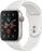 Apple Watch Series 5 (GPS + Cellular) 44mm Silver Aluminum Case with White Sport Band - Silver Aluminum
