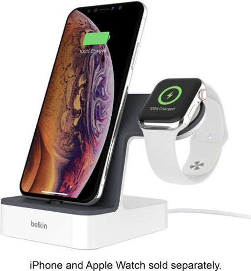 Belkin - PowerHouse Charging Dock for iPhone® and Apple Watch - White
