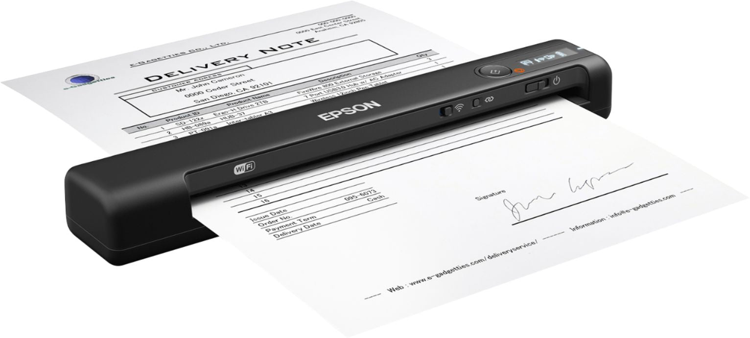 Epson - ES-60W Wireless Mobile Color Sheetfed Document Scanner