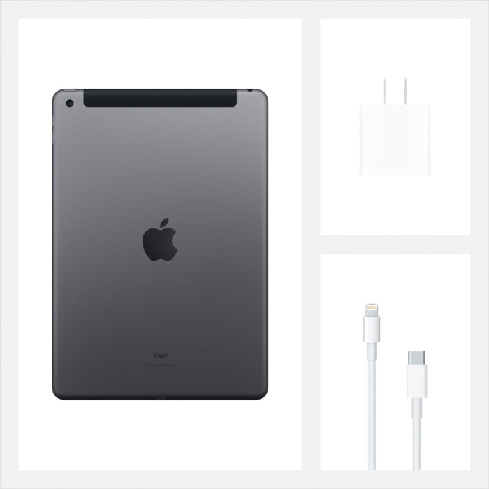 Apple - 10.2-Inch iPad (Latest Model) with Wi-Fi + Cellular - 32GB (Unlocked) - Space Gray Model:MYN32LL/A