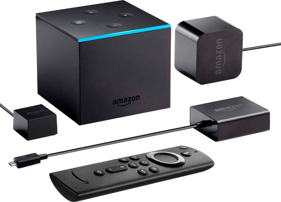 Amazon - Fire TV Cube 16GB 2nd Gen Streaming Media Player with Voice Remote - Black