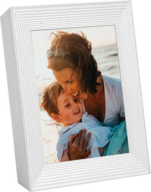 Aura - Mason 8.75" LCD Wi-Fi Digital Photo Frame - White Quartz