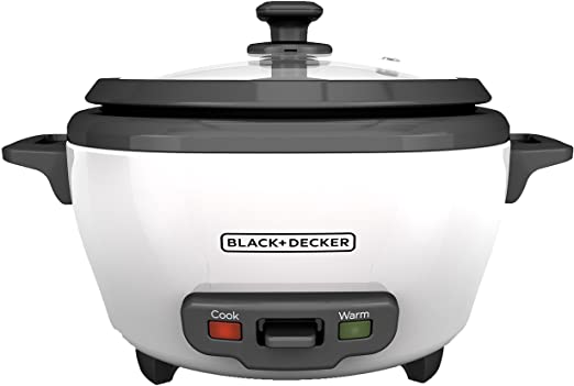 BLACK+DECKER 6-Cup Cooked/3-Cup Uncooked Rice Cooker - White RC506