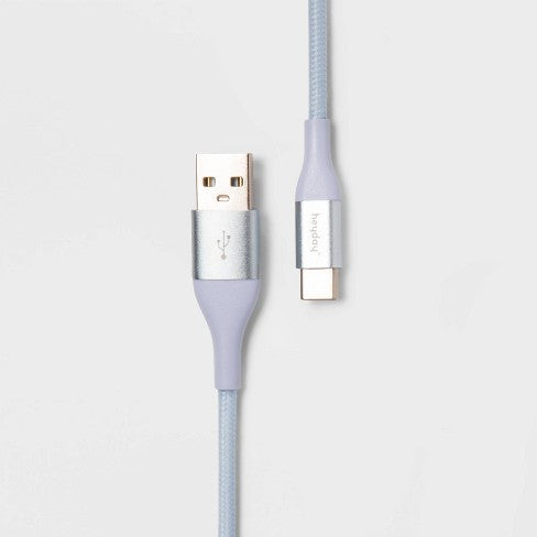 heyday™ 4' USB-C to USB-A Braided Cable - Whimsical Blue