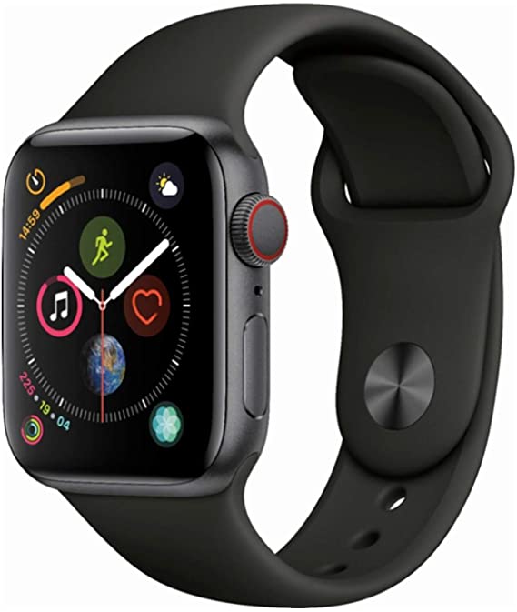 Apple Watch Series 4 (GPS + Cellular, 44MM) - Space Gray Aluminum Case with Black Sport Band