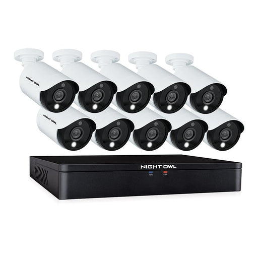 Night Owl Expandable 16 Channel Wired DVR with (10) 1080p HD Wired Spotlight Cameras and 1TB Hard Drive