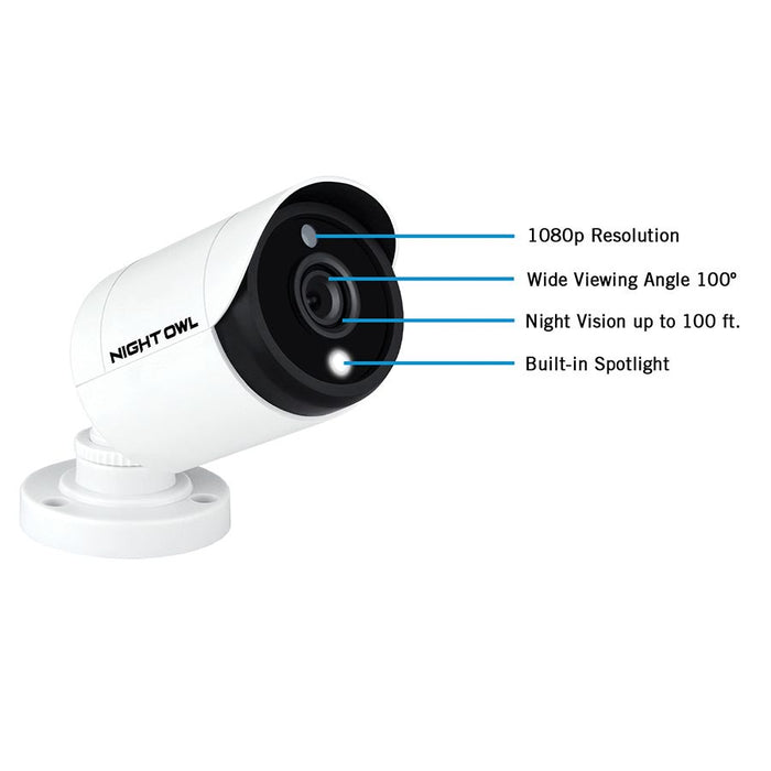 Night Owl Expandable 16 Channel Wired DVR with (10) 1080p HD Wired Spotlight Cameras and 1TB Hard Drive
