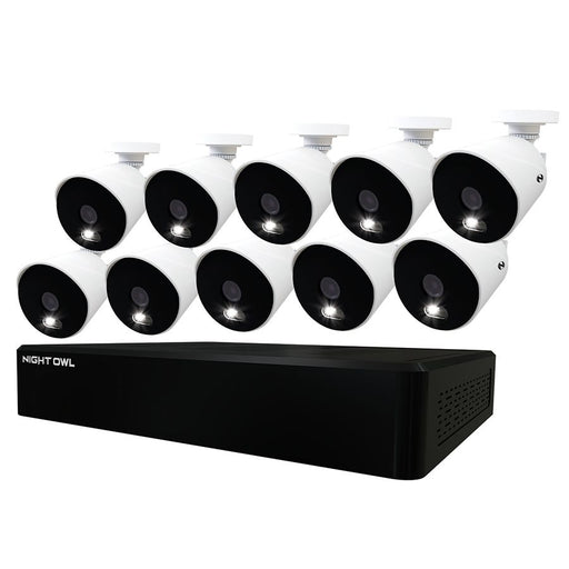 12 Channel 4K Wired Security System with 2TB Hard Drive and (10) 4K Wired Spotlight Cameras