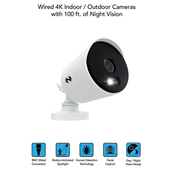 12 Channel 4K Wired Security System with 2TB Hard Drive and (10) 4K Wired Spotlight Cameras