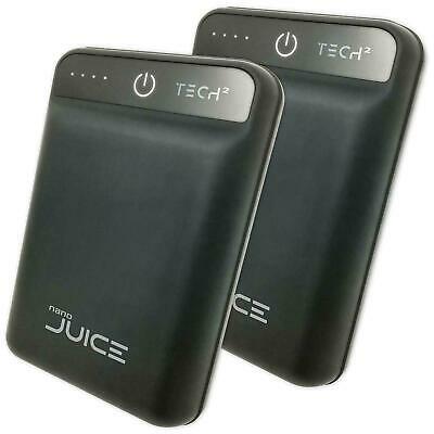 Tech Squared Nano Juice 10K mAh Portable Charger, Black (2pk)